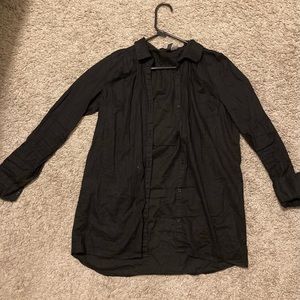 Black sheer flannel overshirt